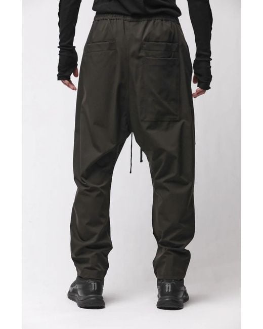 Thom Krom Black Woven Low Crotch Trousers for men