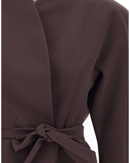 ANDAMANE Brown Long-Sleeve Stand-Collar Jacket