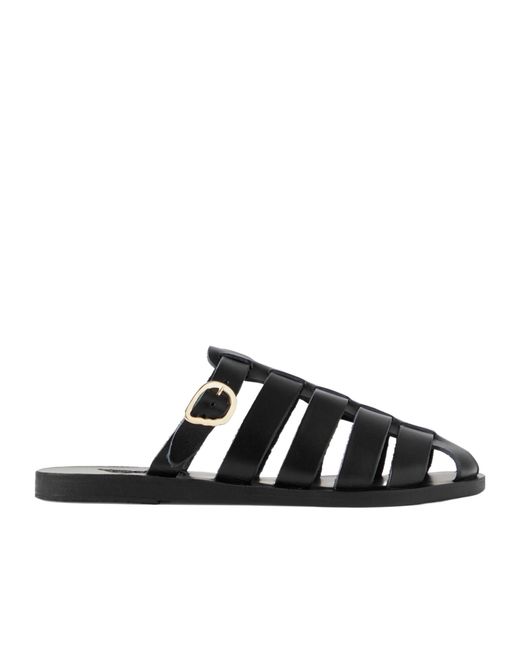 Ancient Greek Sandals Black Cosmia Slippers