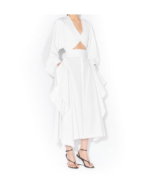 Alaïa White Poplin Trench Dress