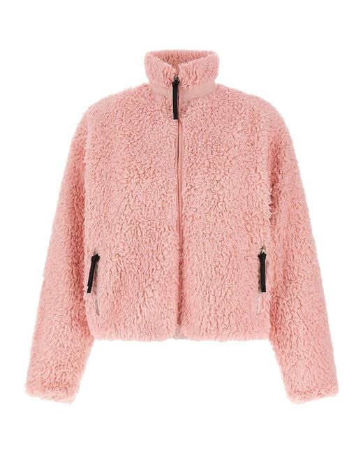 Jil Sander Pink Stand-Up Collar Fleece Jacket