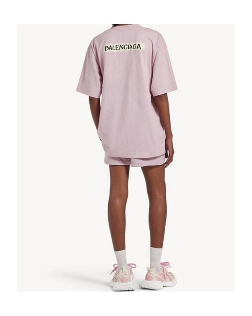 Balenciaga Pink Masking-.Tape Medium-Fit T-Shirt