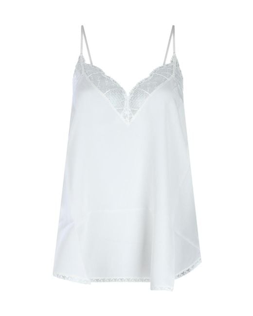 Zadig & Voltaire White Lace Trim Sleeveless Top