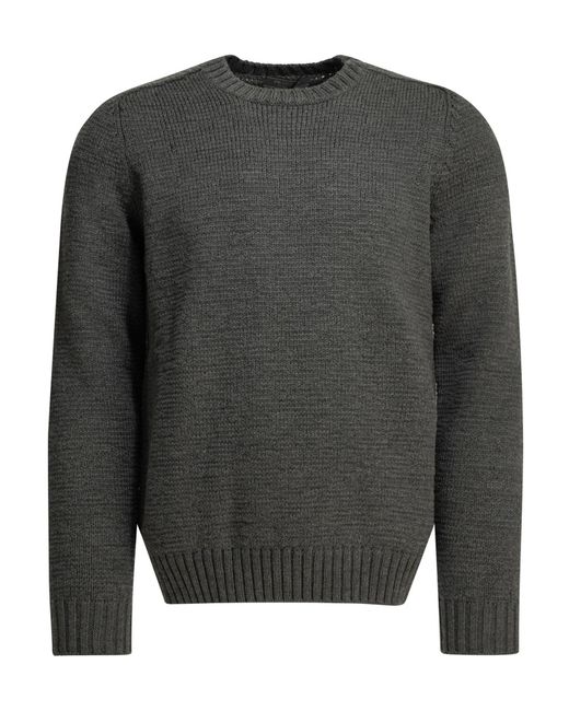 Prada Gray Crewneck Sweater Made Of Virgin Wool for men