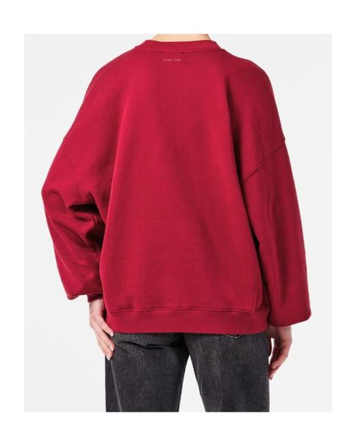 Anine Bing Red Crew Sweater