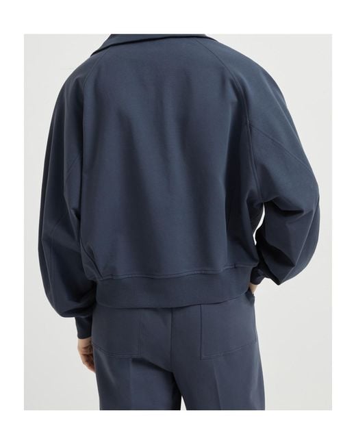 Brunello Cucinelli Blue Monili-Detail Sweatshirt