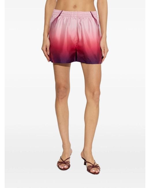 Casablanca Red Graphic-Print Shorts