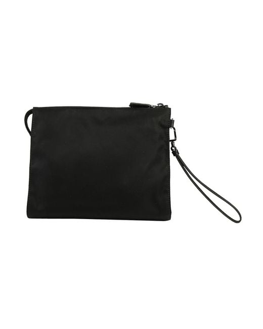 Prada Black Re-Nylon And Saffiano Leather Necessaire for men
