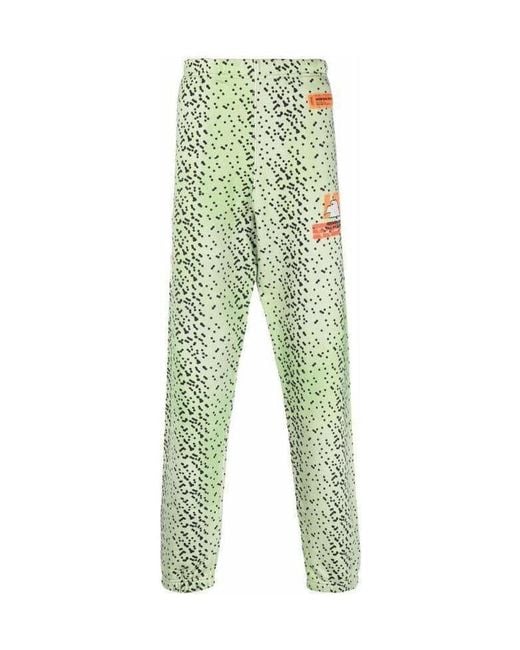 Heron Preston Green Printed Sweatpants for men