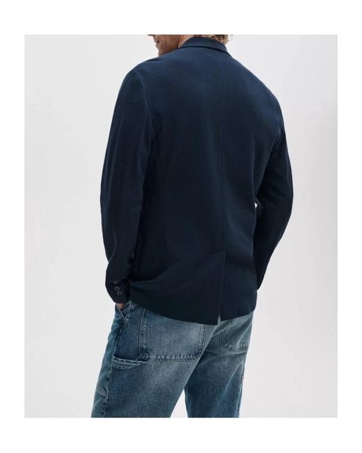 Rag & Bone Blue Skeleton Cotton Piqué-Knit Blazer for men