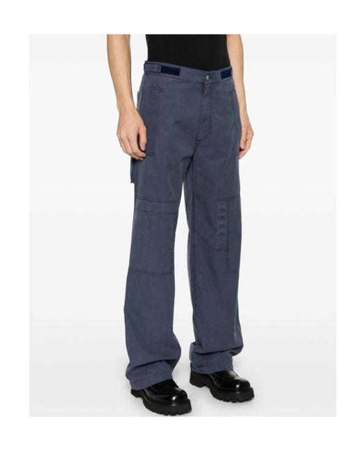 MM6 by Maison Margiela Blue Straight-Leg Cargo Trousers for men