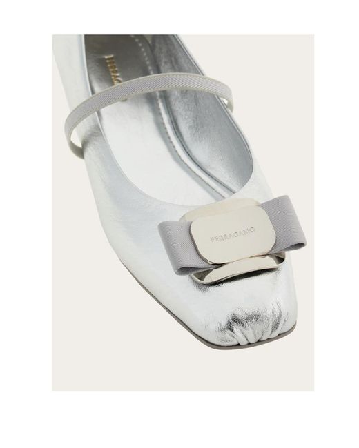Ferragamo White Ferragamo Slip-On Flat Shoes