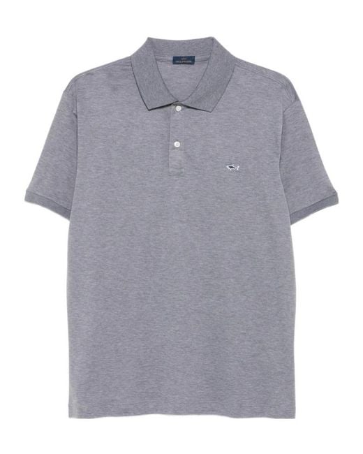 Paul & Shark Gray Embroidered Polo Shirts for men