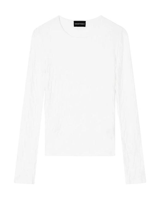 Emporio Armani White Long-Sleeve T-Shirt