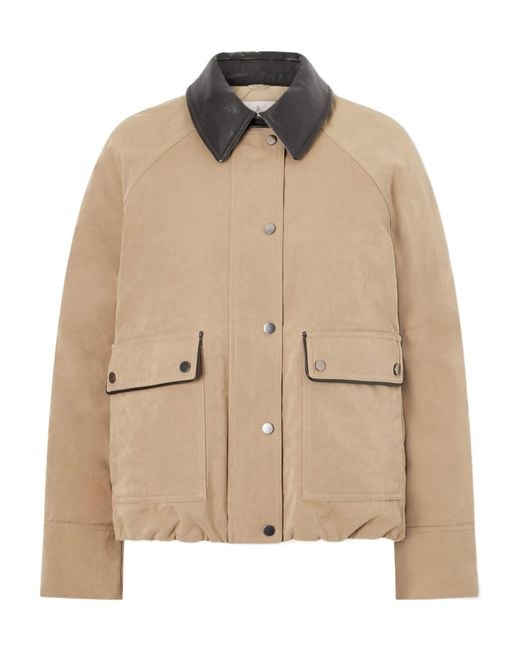 Brunello Cucinelli Natural Leather Collar Coat