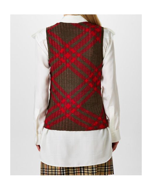 Burberry Red Check Tank Top