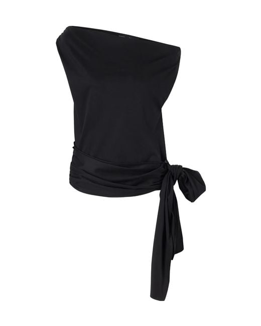 Proenza Schouler Black Off-Shoulder Sleeveless Top