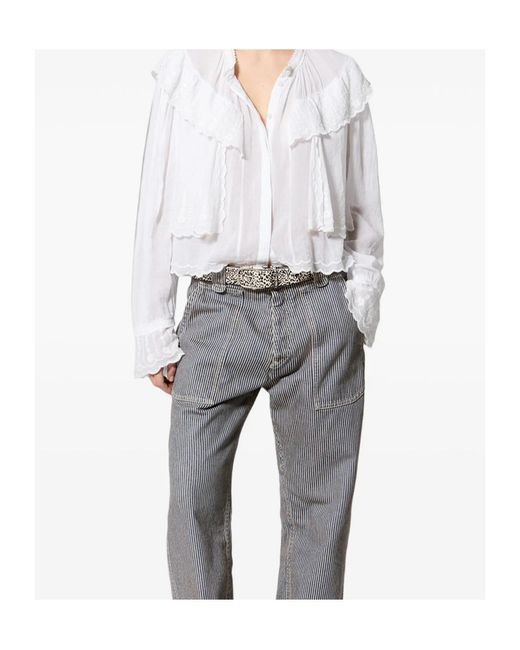 Isabel Marant White Isabel Marant Étoile Kelmon Ruffled Blouse