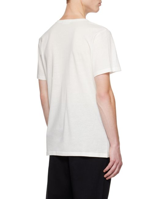 Jil Sander White Logo Printed Crewneck T-Shirt for men