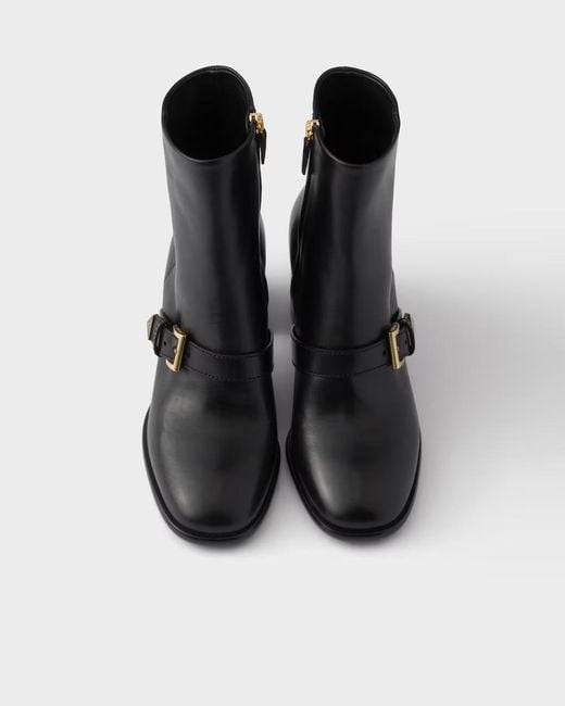 Prada Black Leather Booties