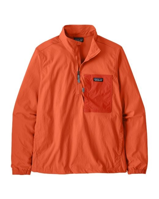 Patagonia Orange Half-Zip Pocket Performance Jacket for men