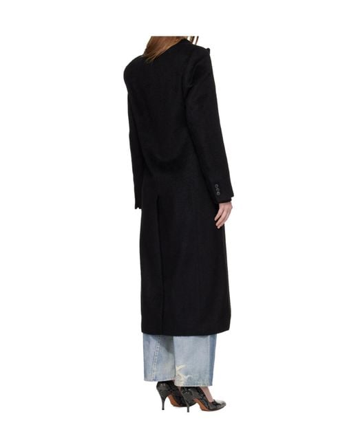 Our Legacy Black Long-Sleeved Wool Blend Coat
