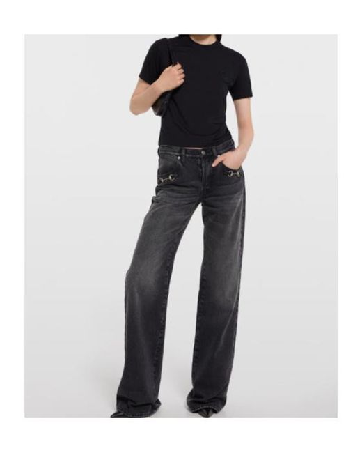 Gucci Black Horsebit Denim Jeans