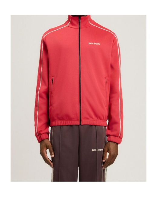 Palm Angels Red Zipped Logo Jacket for men