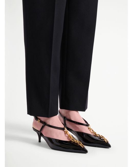 Balmain Multicolor Sync Chain Kitten Slingbacks