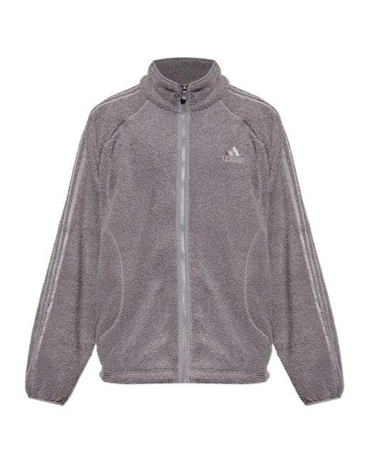 Adidas Originals Gray Borg Fleece Teamgeist Track Jacket for men