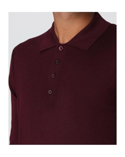Paolo Pecora Purple Long-Sleeve Polo Shirt for men