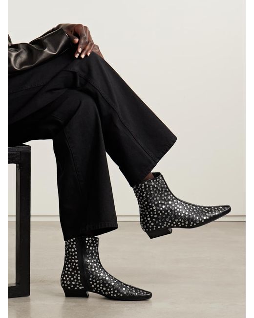 Staud Black Wally Studded Ankle Boots