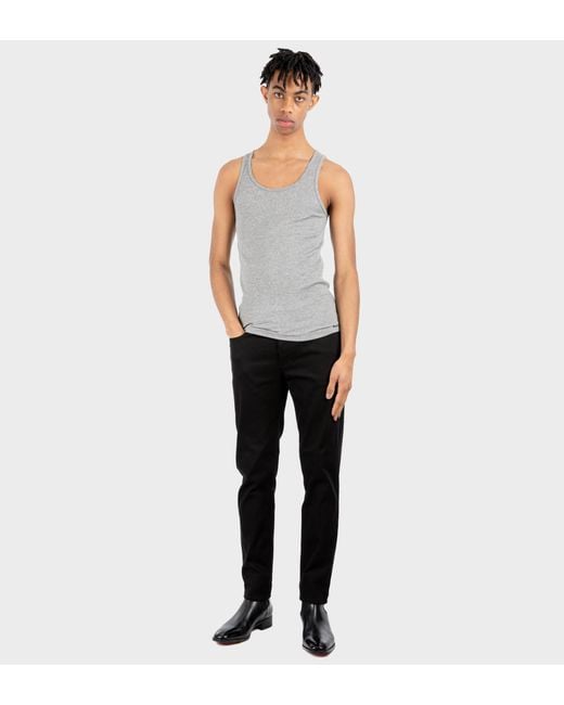 Tom Ford Gray Ribbed Crewneck Tank Top for men