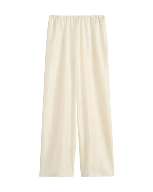 Totême White Totême Monogram Satin Pajama Bottoms