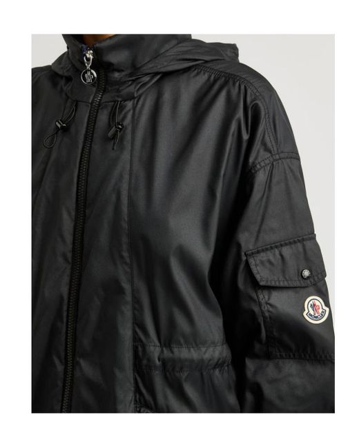 Moncler Black Logo-Print Parka
