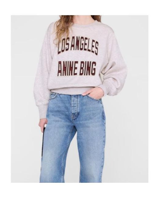 Anine Bing White Crew Neck Sweatshirt