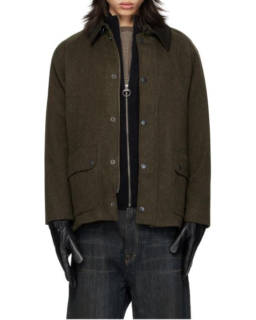 Barbour Black Bedale Wool Jacket for men
