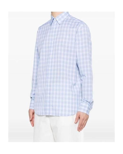 Brioni Blue Checked Shirt for men