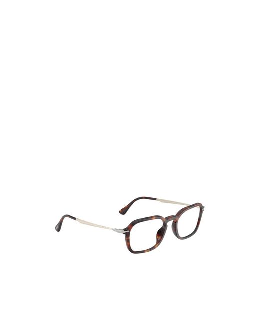 Persol White Geometric Frame Plain Mirror for men