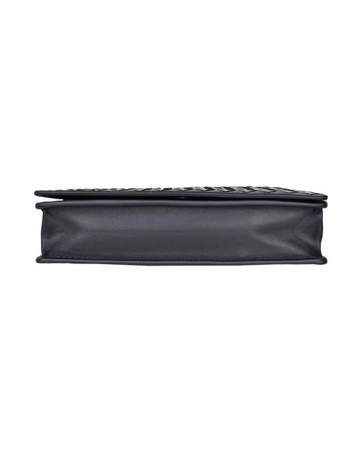 Bottega Veneta Gray Intrecciato Leather Wallet On A Chain