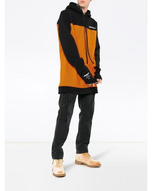 Unravel Project Orange Hooded Sweater for men