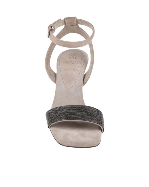 Brunello Cucinelli Metallic Solid Color Sandals