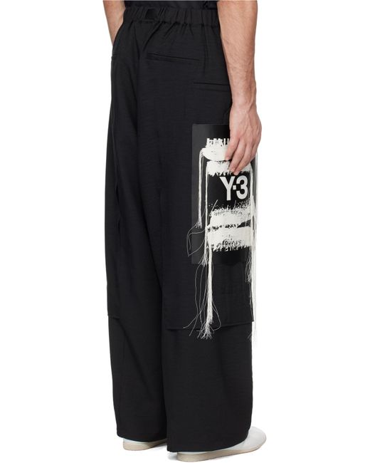 Y-3 Black Sport Uniform Belted Waist Trousers for men