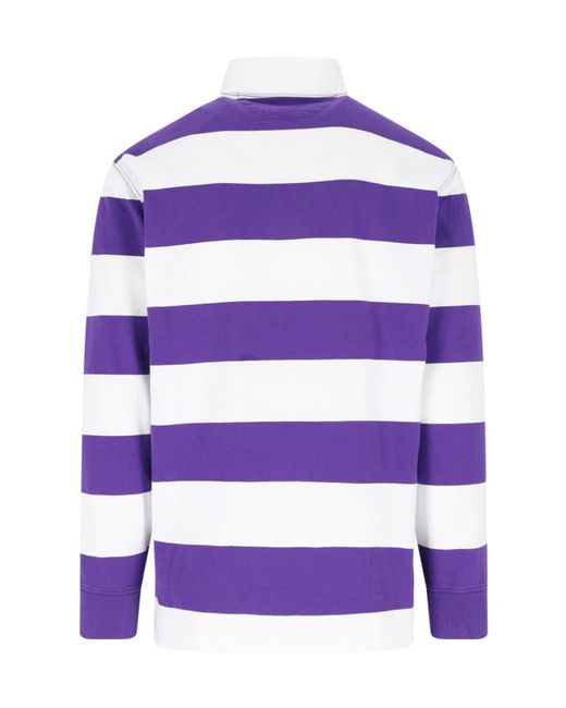 Polo Ralph Lauren Blue Iconic Striped Rugby Polo Shirt for men