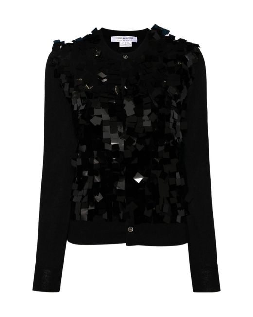 Comme des Garçons Black Paillette Embellishment Cardigan