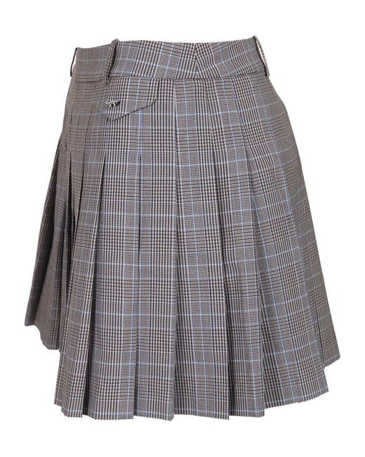 Maison Kitsuné Gray Maison Kitsuné Pleated Mini Skirt