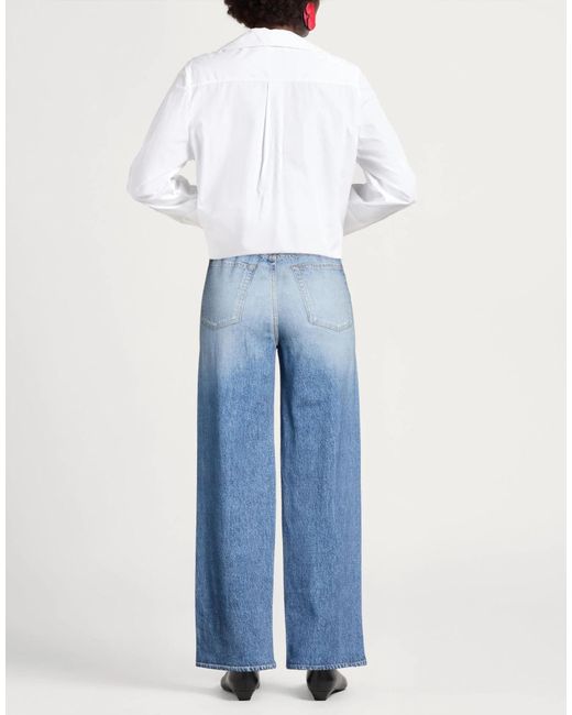 Rag & Bone Blue Plain Colour Wide-Leg Trousers