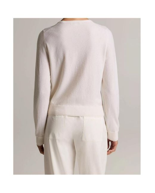 Vince White Scallop-Trim Wool Cashmere-Blend Cardigan