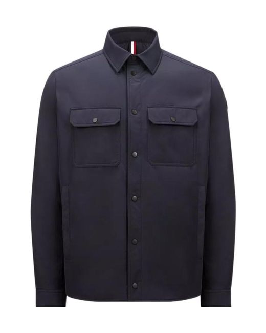 Moncler Blue Oustalous Down Shacket for men