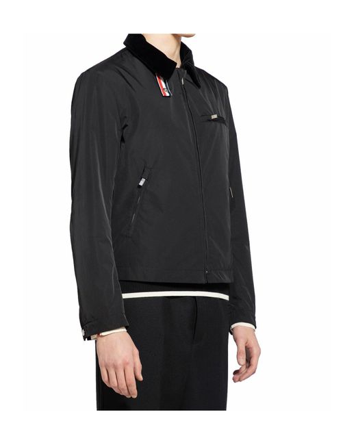 Thom Browne Black Rwb Stripe Zip-Up Padded Jacket for men